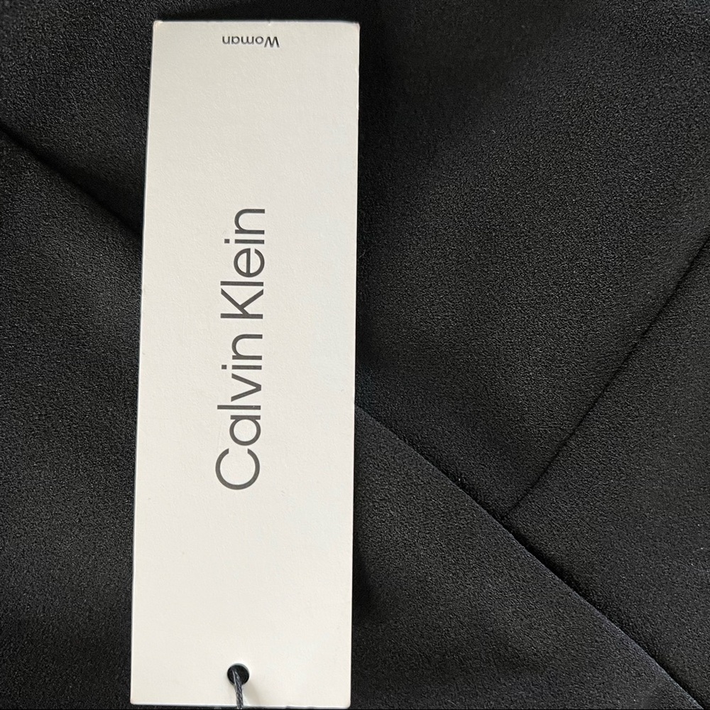 NEW Calvin Klein Black 3/4 Sleeve V Neck Sheath Dress Plus Size 24W - Picture 6 of 11